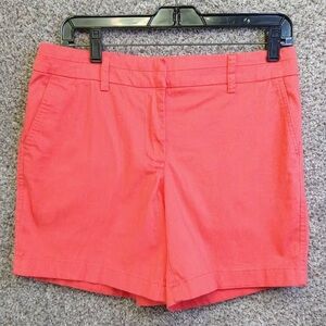 British Khaki Chino Style Women’s Shorts Coral Size 6 Casual Summer Stretch